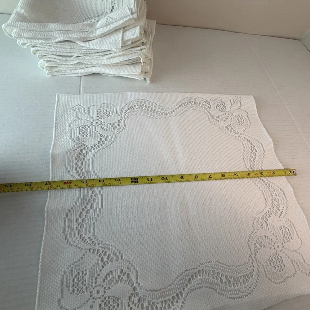 Collectibles White Lace Cutout Dinner Napkins Cottagecore 16